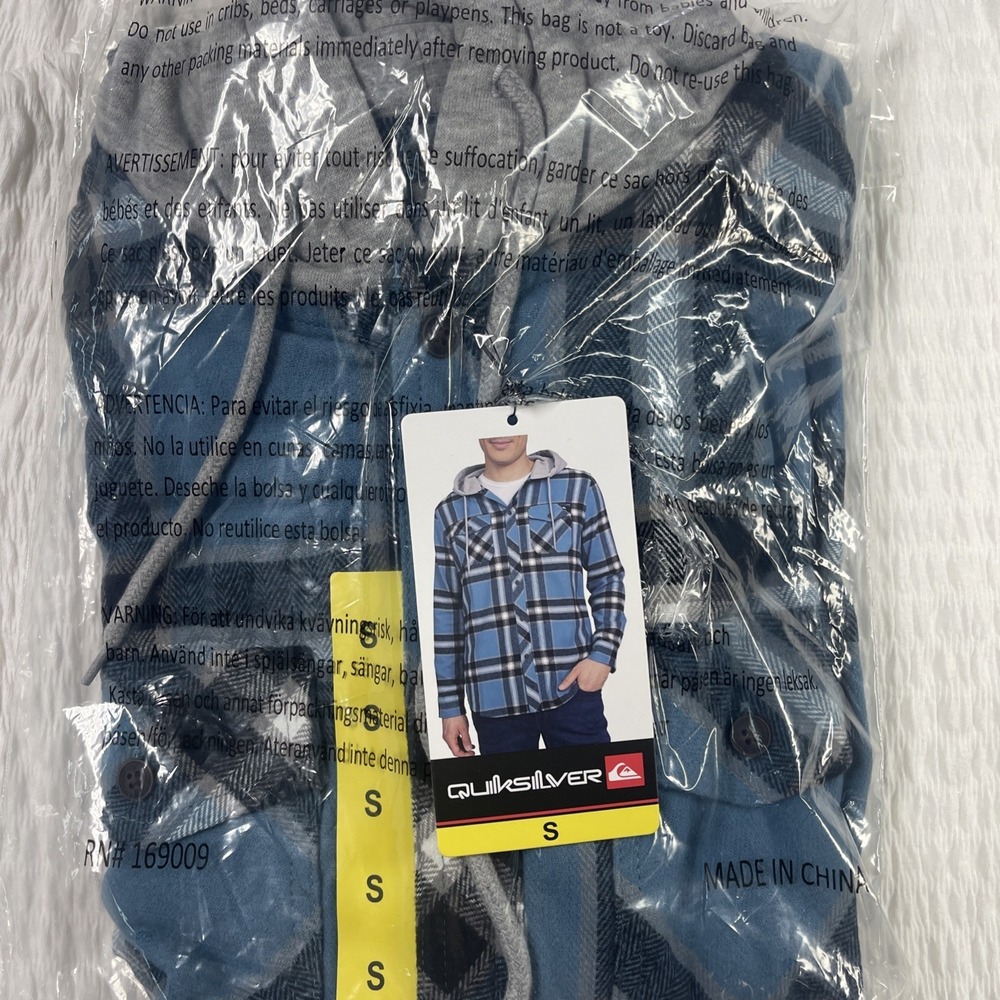 Quiksilver Flannel Hooded Shirt Men's Small NWT